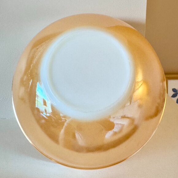 Fire King Peach Lusterware 1950s Anchor Hocking Vintage Mixing Bowl - Picture 8 of 11